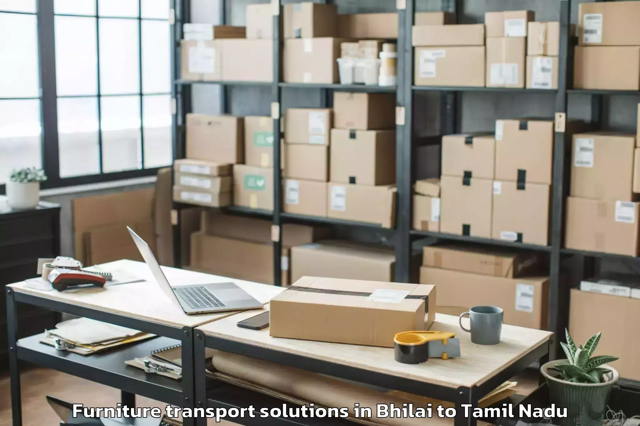 Expert Bhilai to Namagiripettai Furniture Transport Solutions